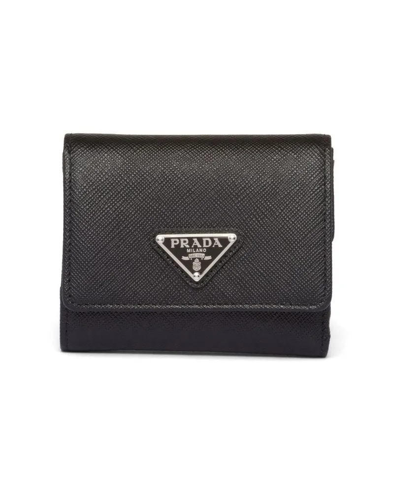 Prada Saffiano-Portemonnaie - Schwarz Schwarz