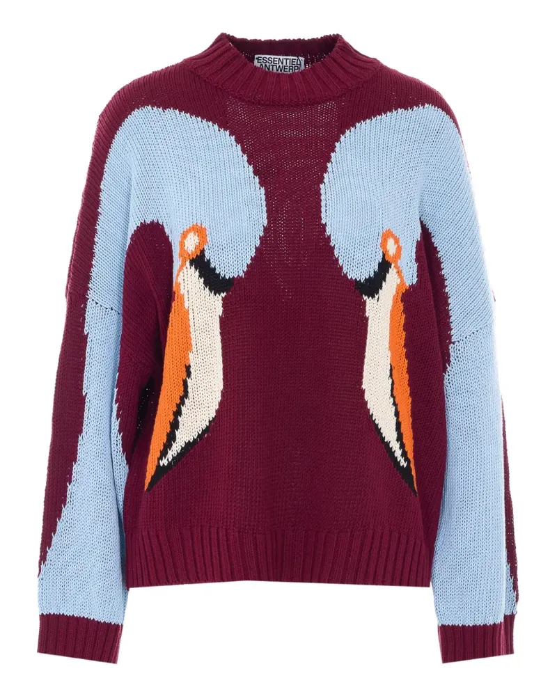 Essentiel embroidered high-neck sweater - Rot Rot