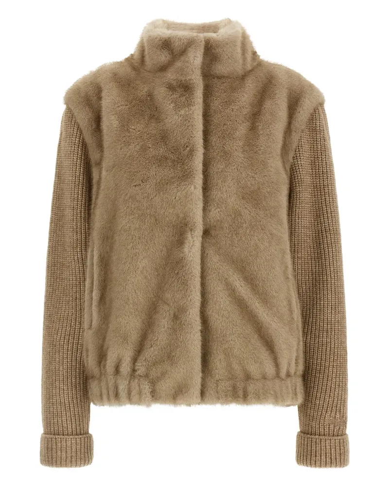 MC2 Saint Barth Bomberjacke aus Faux Fur - Nude Nude