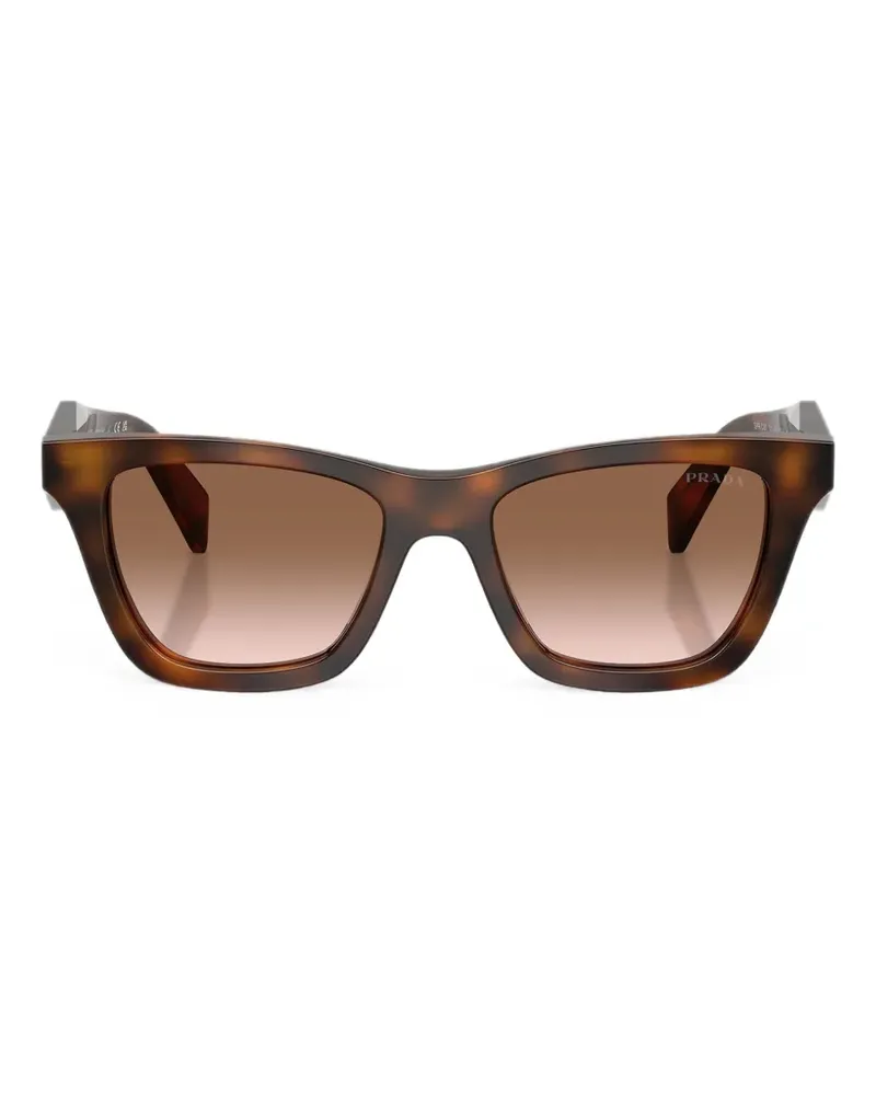 Prada Eckige Sonnenbrille in Schildpattoptik - Braun Braun