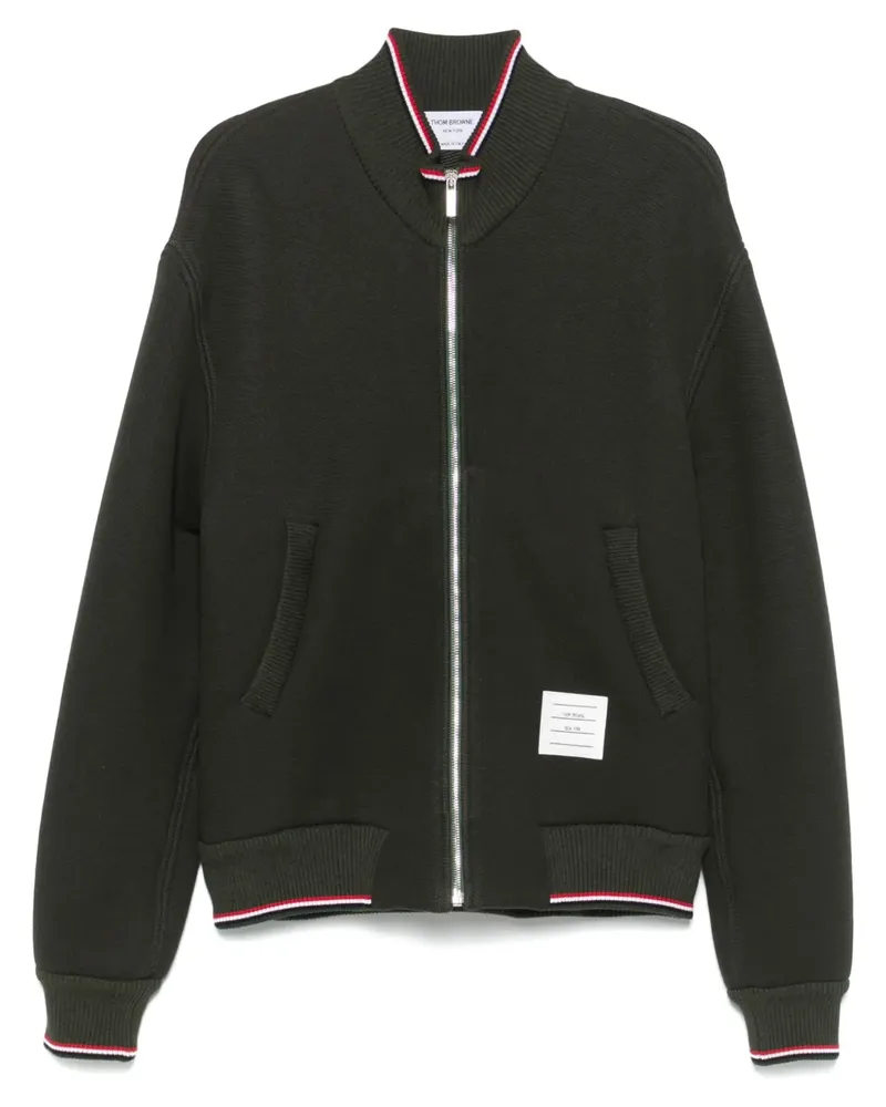 Thom Browne Gestrickte Jacke mit RWB-Streifen - Grün Grün