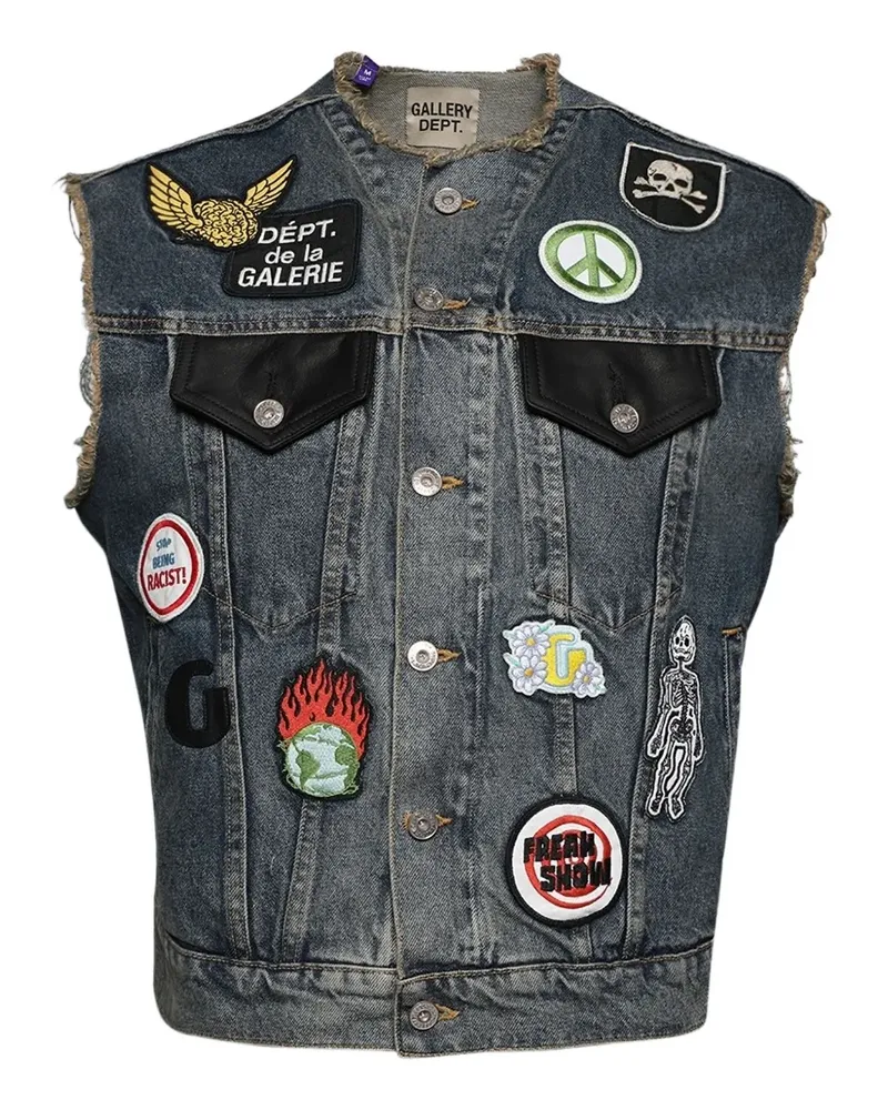 GALLERY DEPT. Jeansweste mit aufgestickten Patches - Blau Blau