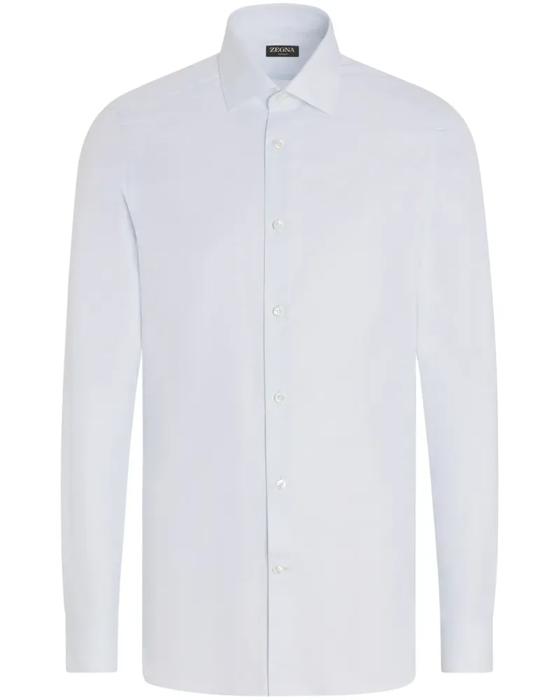 Ermenegildo Zegna Hemd mit Mikro-Struktur - Blau Blau