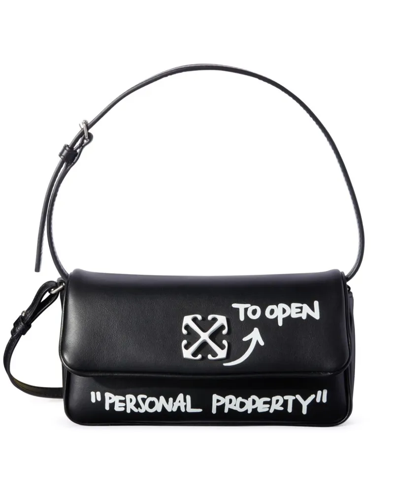 OFF-WHITE Jitney Quote Schultertasche - Schwarz Schwarz