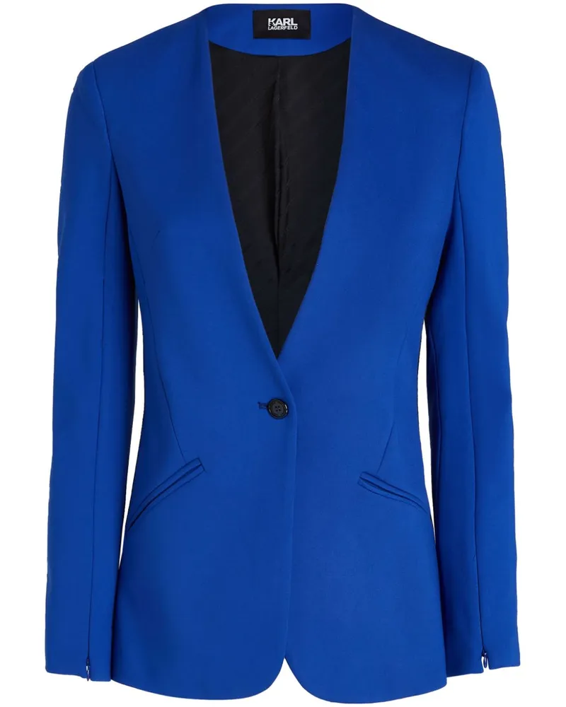 Karl Lagerfeld Blazer ohne Kragen Blau