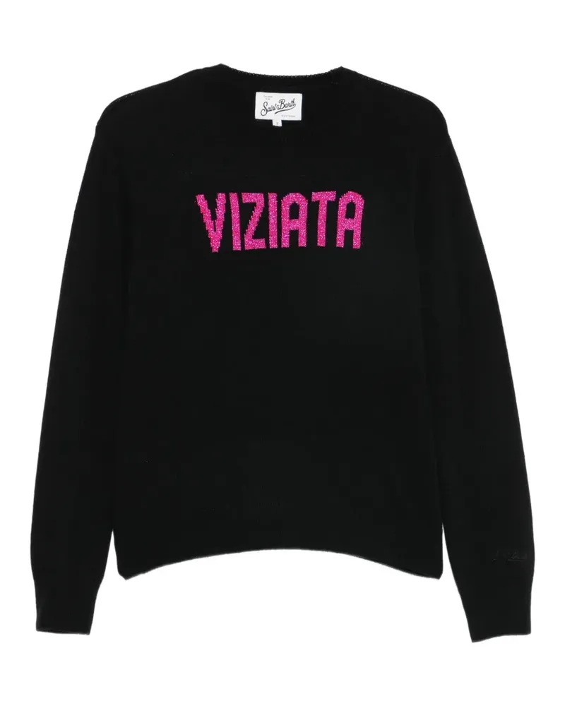 MC2 Saint Barth slogan-embroidered sweater - Schwarz Schwarz