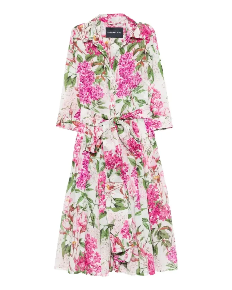 Samantha Sung Audrey Midikleid mit Blumenprint - Rosa Rosa