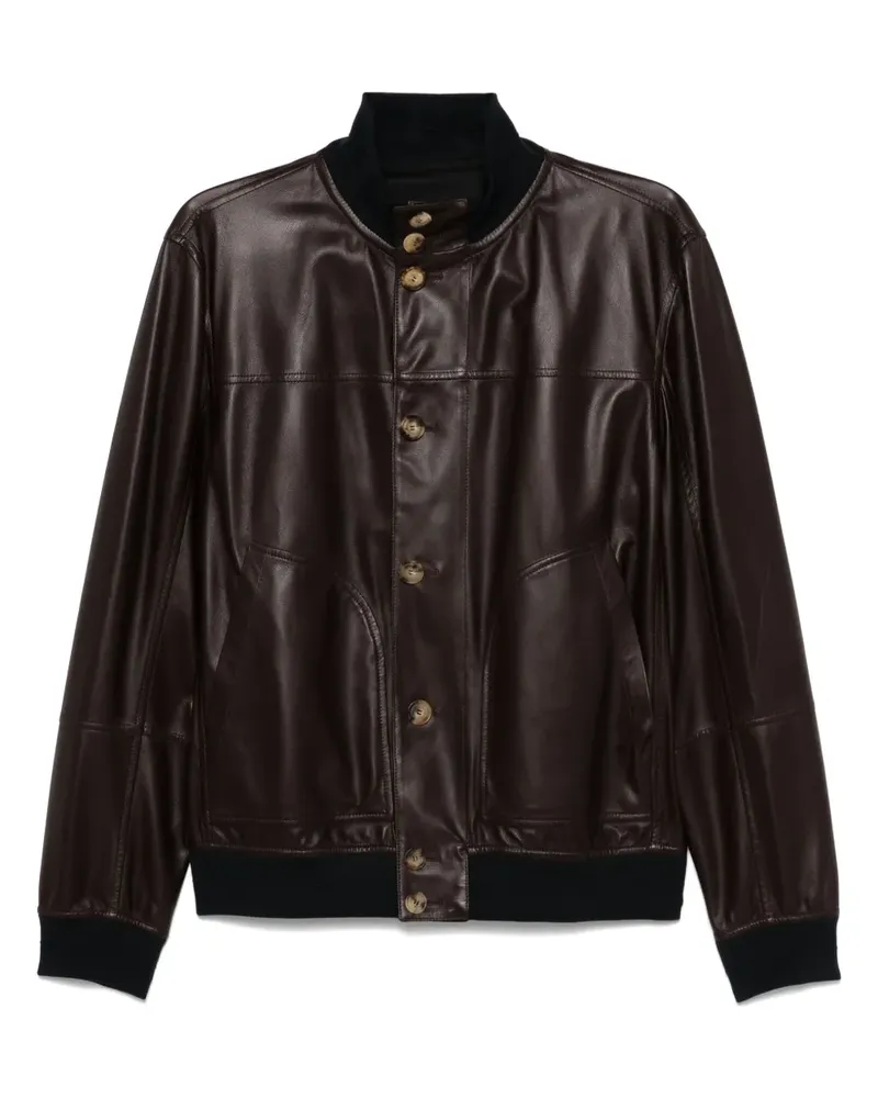 Brunello Cucinelli Bomberjacke aus Leder - Braun Braun