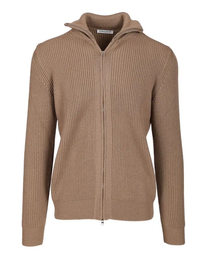Al Duca D’Aosta 1902 Gerippter Cardigan mit Reißverschluss - Nude Nude