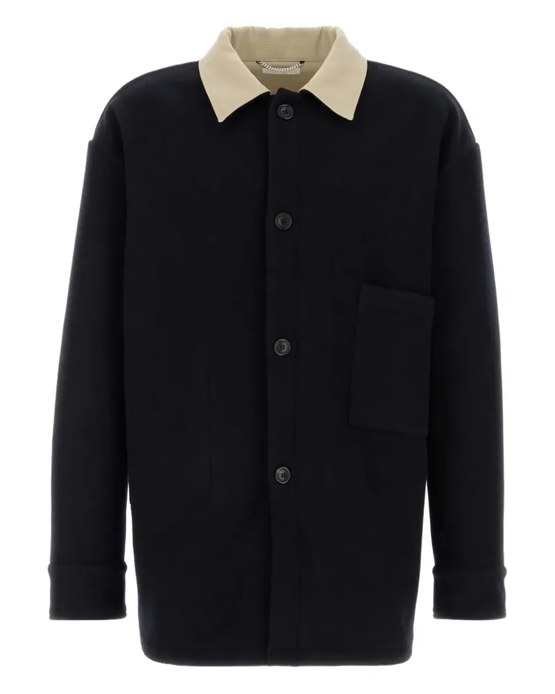 1989 STUDIO contrast-collar shirt - Blau Blau