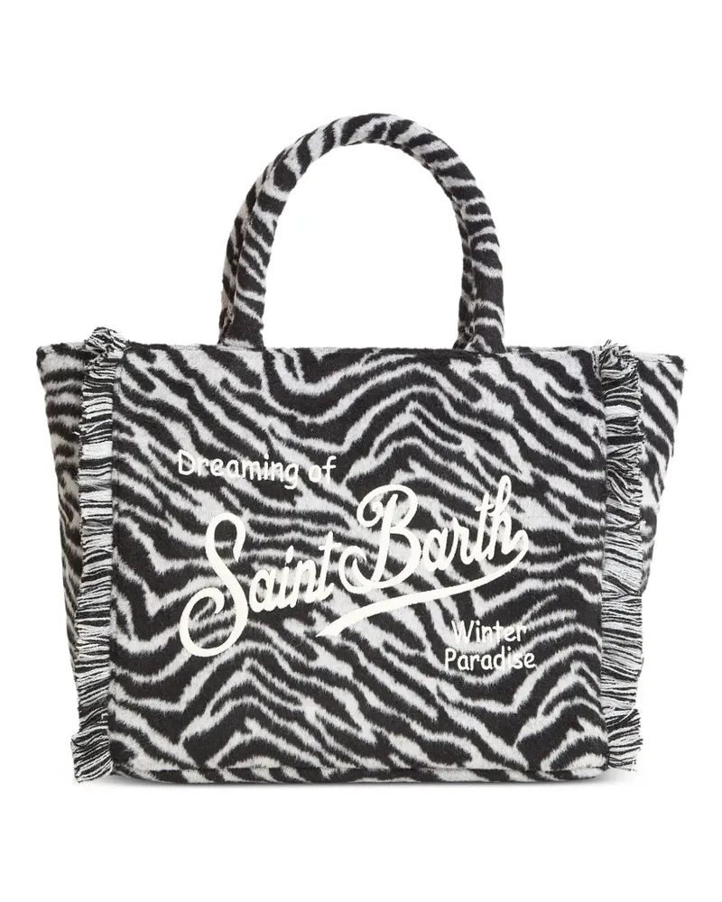 MC2 Saint Barth Colette Tote Bag mit Zebramuster - Weiß Weiß