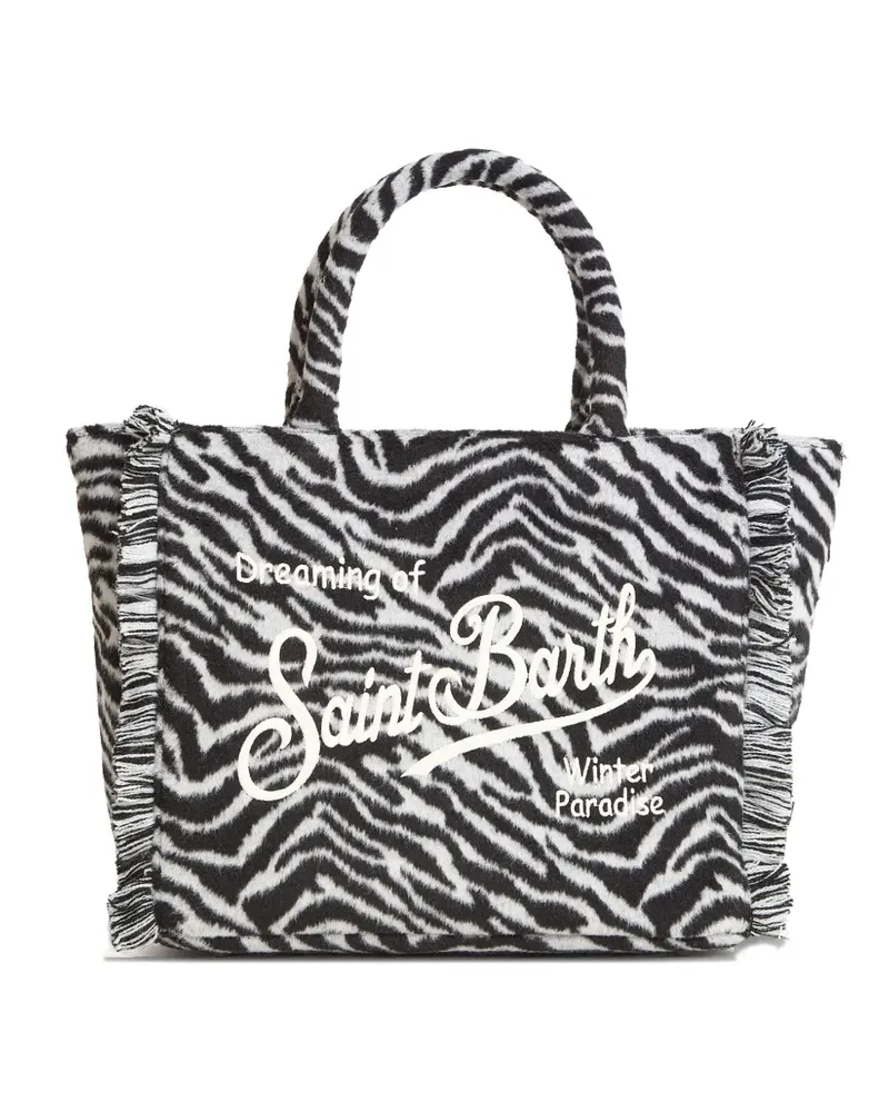 MC2 Saint Barth Colette Tote Bag mit Zebramuster - Weiß Weiß