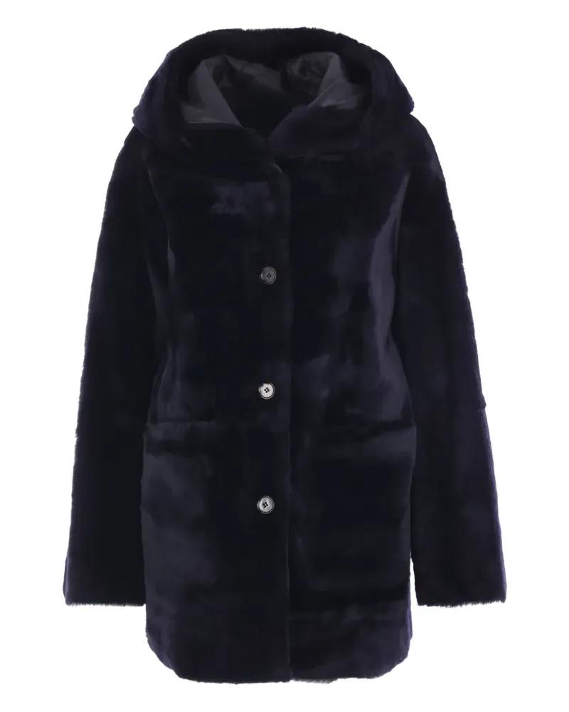 Arma Kapuzenmantel aus Faux Shearling - Schwarz Schwarz