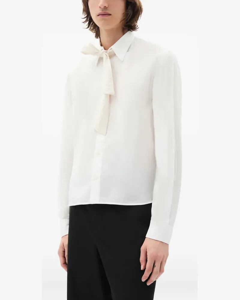 Ann Demeulemeester Stack tie-detail shirt - Weiß Weiß