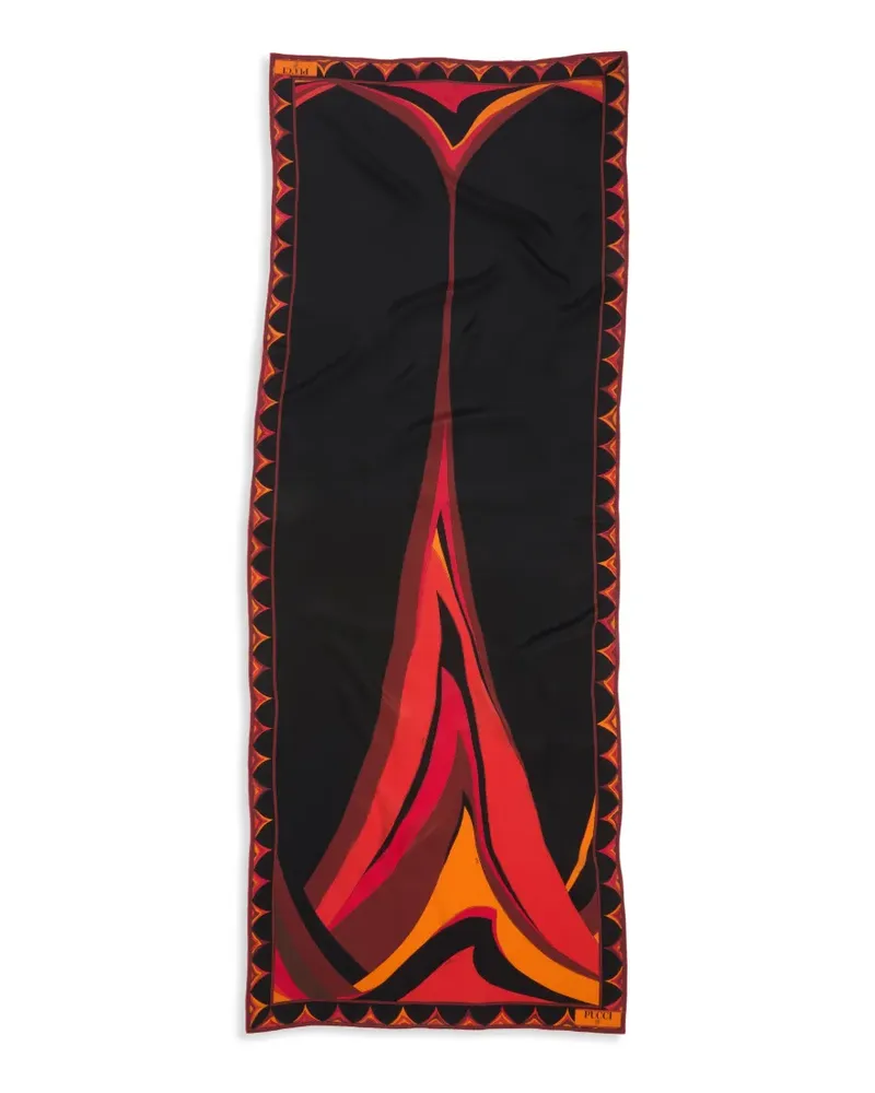 Emilio Pucci Stola aus Crêpe-de-Chine mit Fari-Print - Schwarz Schwarz