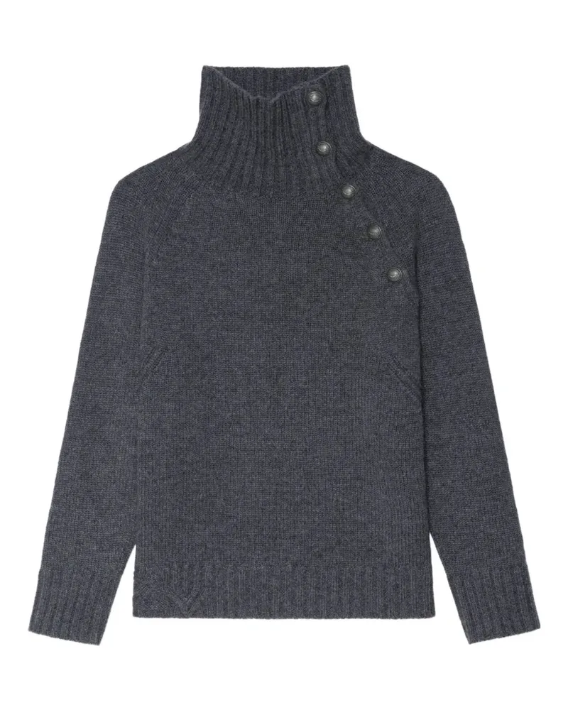 Zadig & Voltaire Mora high-neck button-detail sweater - Grau Grau