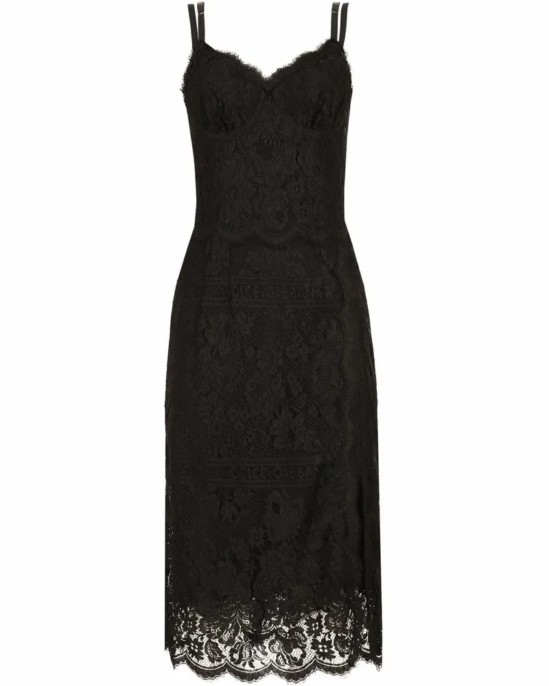 Dolce & Gabbana Kleid mit Spitzenbesatz - Schwarz Schwarz