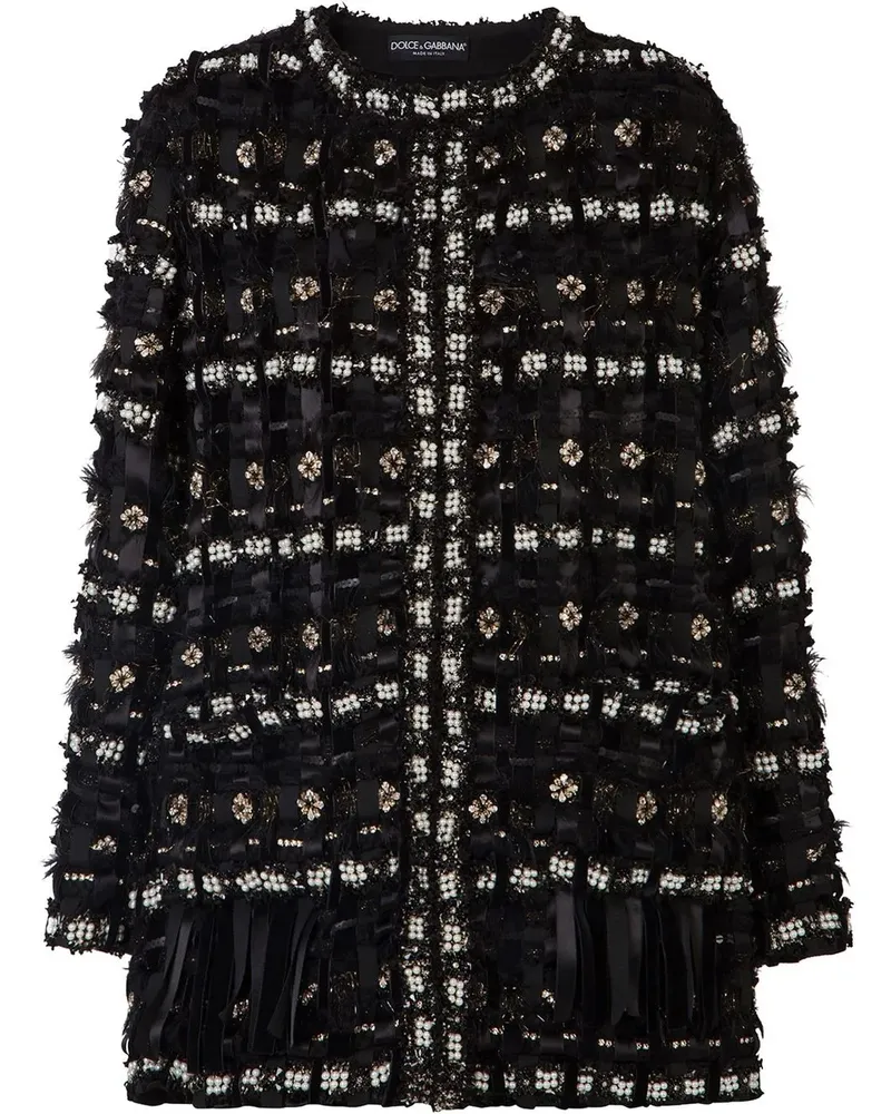 Dolce & Gabbana Verzierter Oversized-Mantel - Schwarz Schwarz