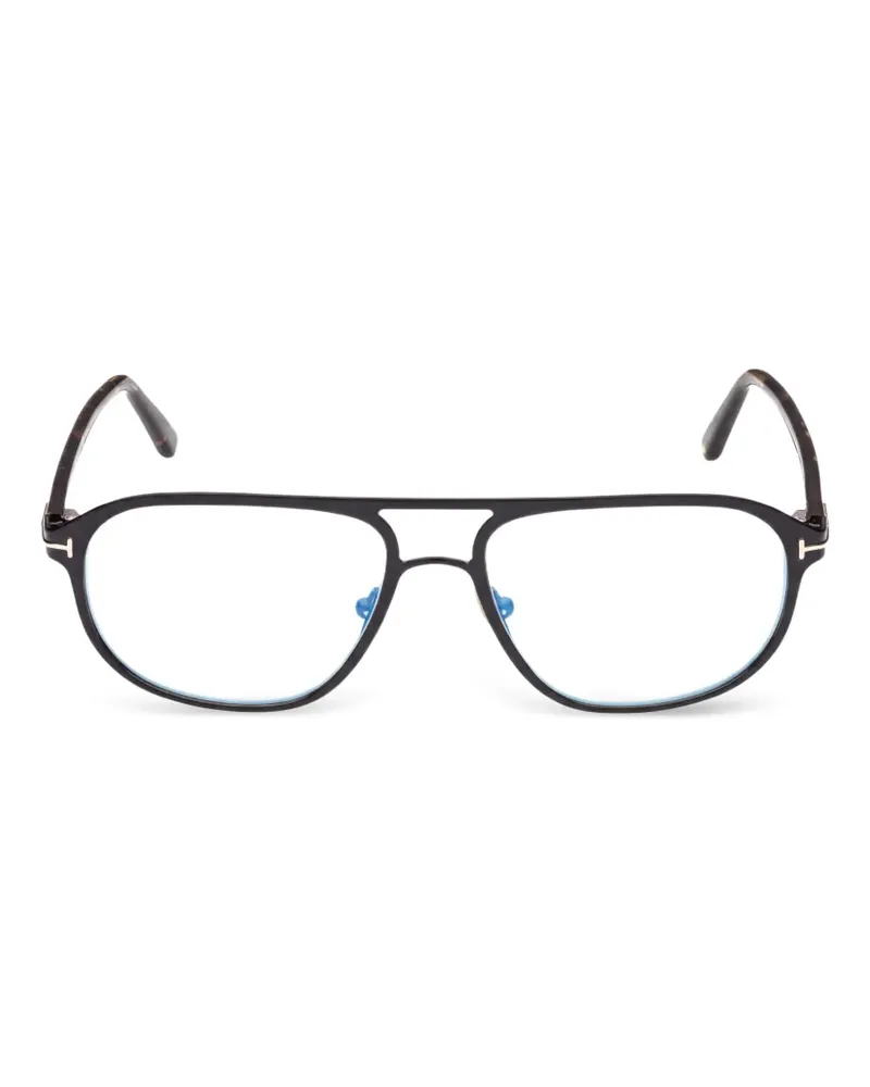 Tom Ford Pilotenbrille mit Doppelsteg - Schwarz Schwarz