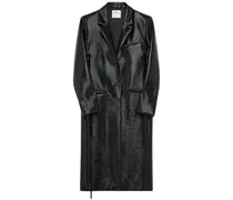 Mittellanger Trenchcoat aus Vinyl - Schwarz