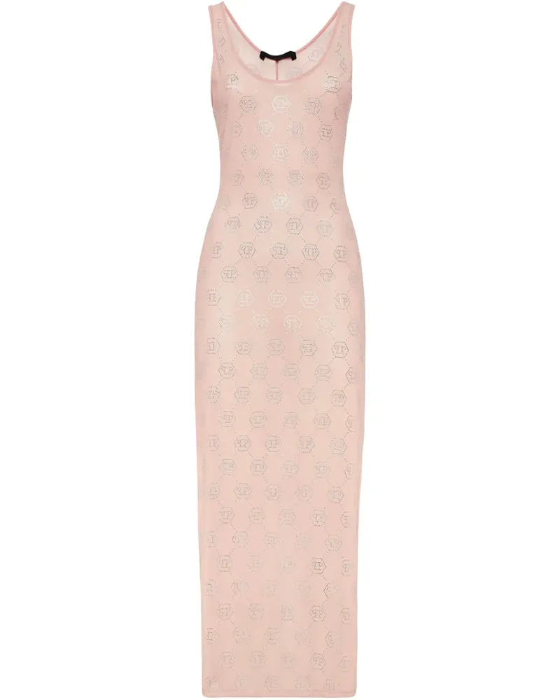 Philipp Plein Midikleid mit Monogramm - Rosa Rosa