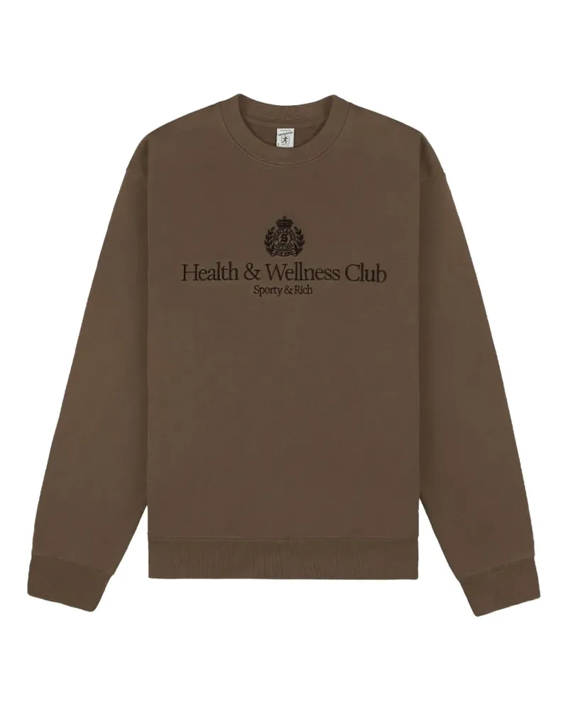 SPORTY & RICH Sweatshirt mit H&W Crest-Stickerei - Braun Braun