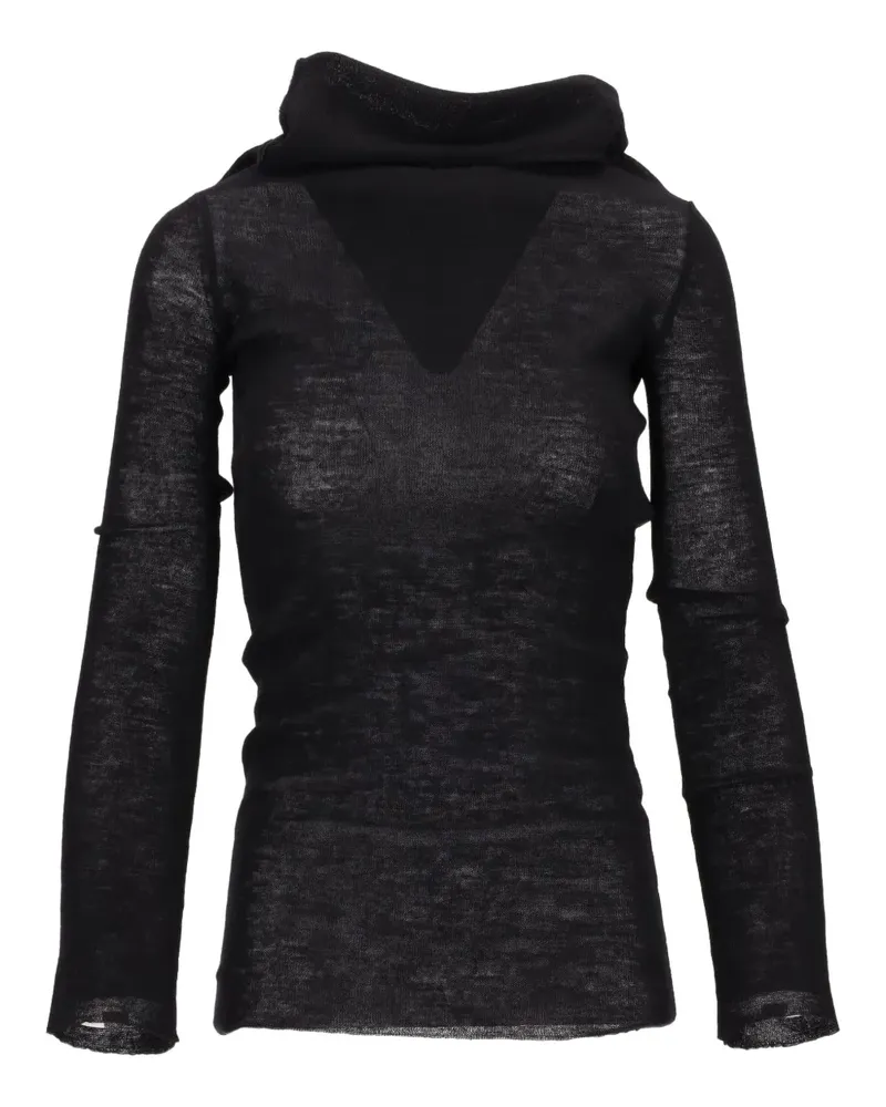 Ann Demeulemeester Tizziana Langarmshirt mit tiefen Schultern - Schwarz Schwarz