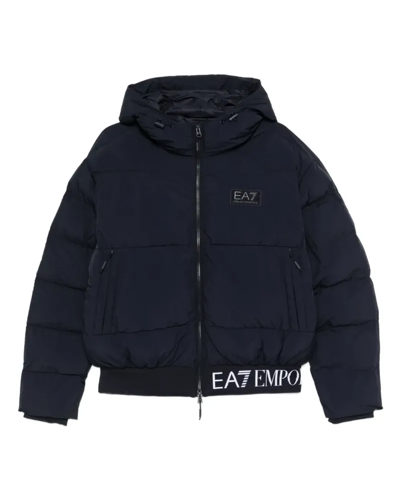 EA7 Gefütterte Kapuzenjacke - Blau Blau