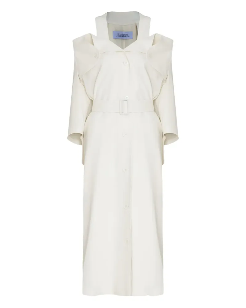 Gloria Coelho Cut-Out-Midikleid mit Gürtel - Weiß Weiß