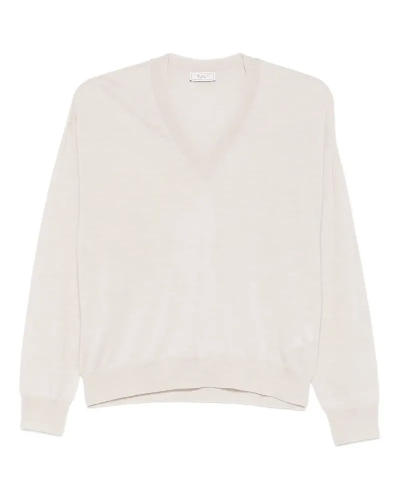 Peserico V-neck long-sleeve top - Nude Nude