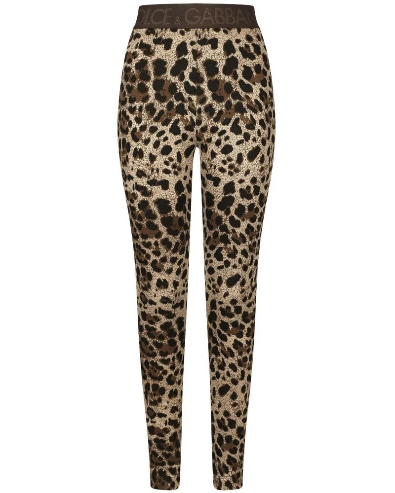 Dolce & Gabbana Leggings mit Logo-Bund - Nude Nude