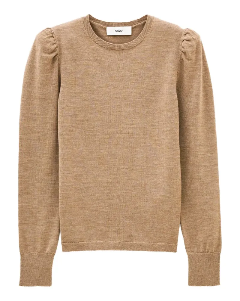 ba&sh Britanie Pullover mit Puffärmeln - Nude Nude