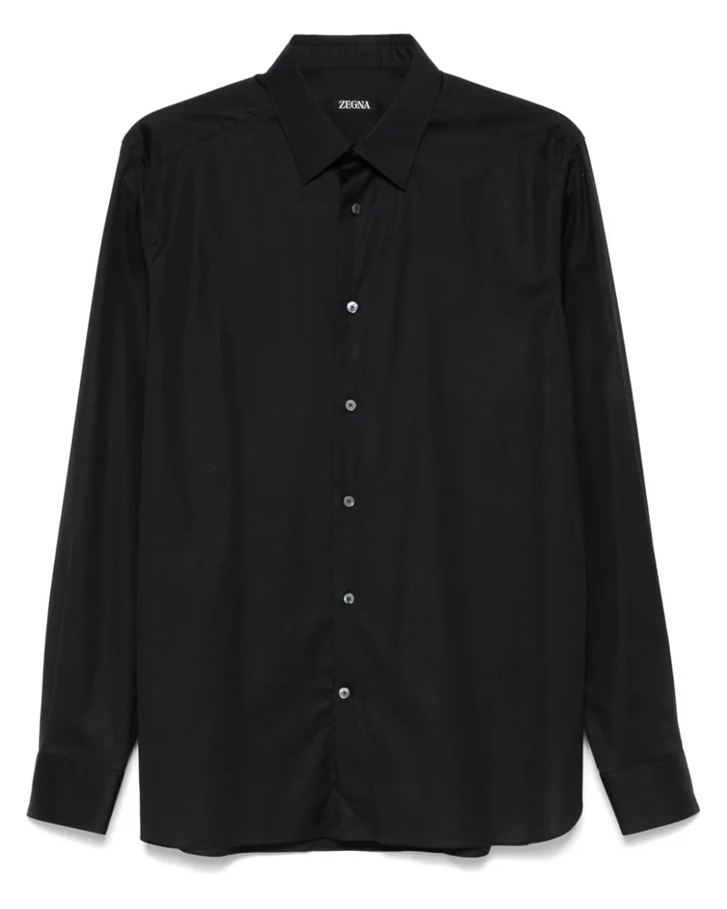 Ermenegildo Zegna Hemd aus Popeline - Schwarz Schwarz