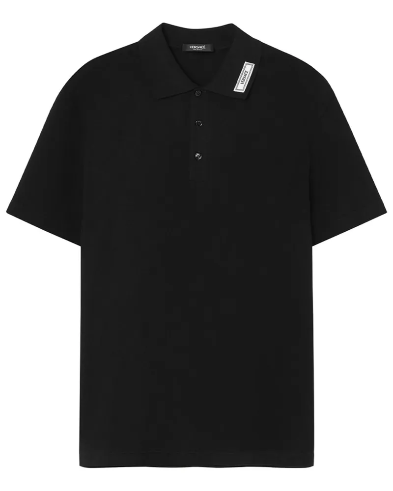 Versace 90s Logo Poloshirt Schwarz