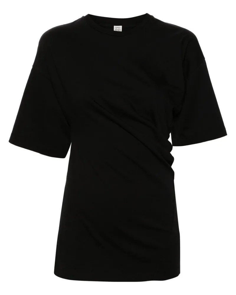 Totême Asymmetrisches T-Shirt - Schwarz Schwarz