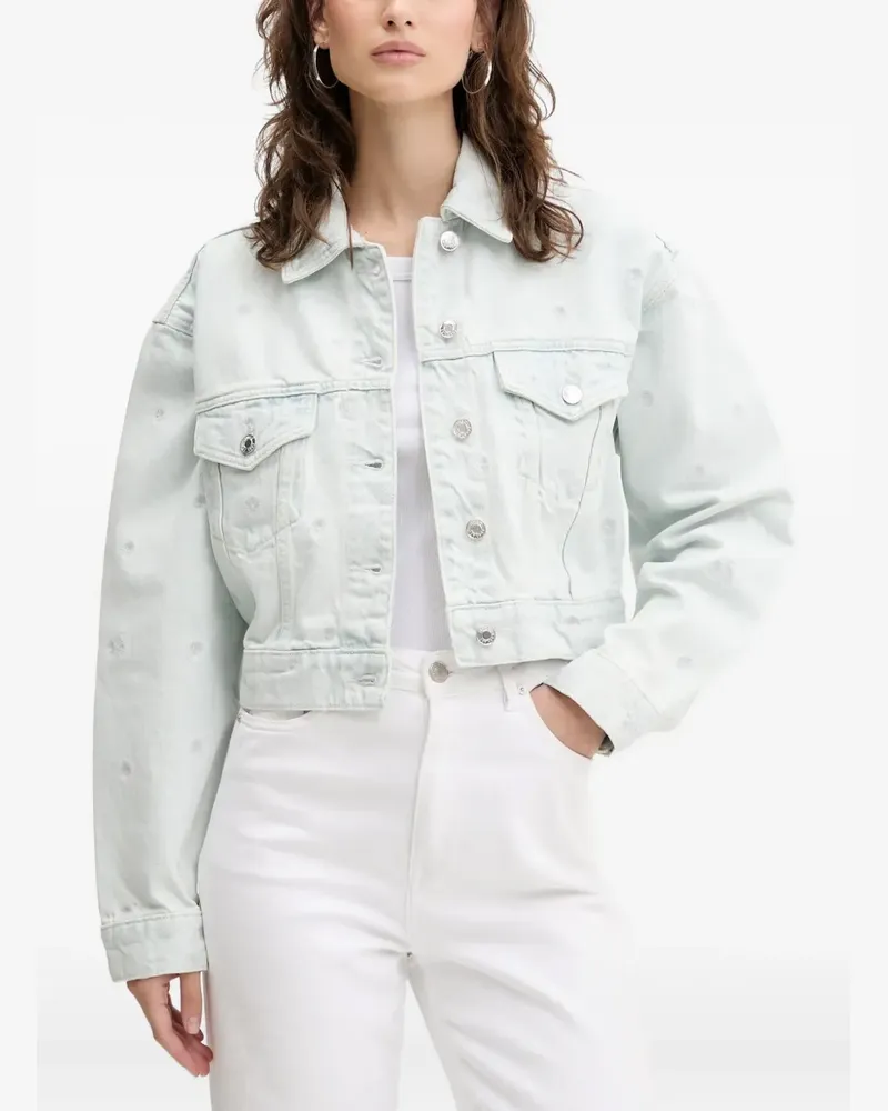 HUGO BOSS Bestickte Jeansjacke - Blau Blau