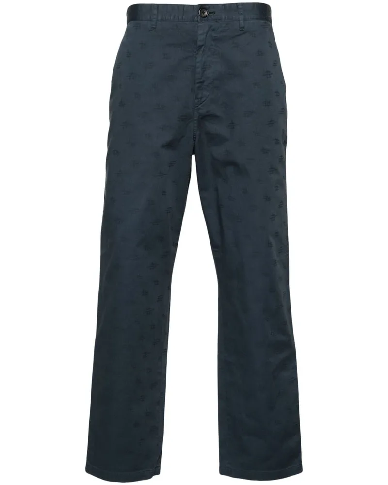 Paul Smith Gerade Jeans aus Monogramm-Jacquard - Blau Blau