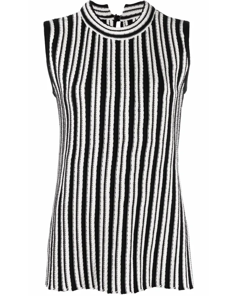 Jil Sander Geripptes Stricktop - Weiß Weiß