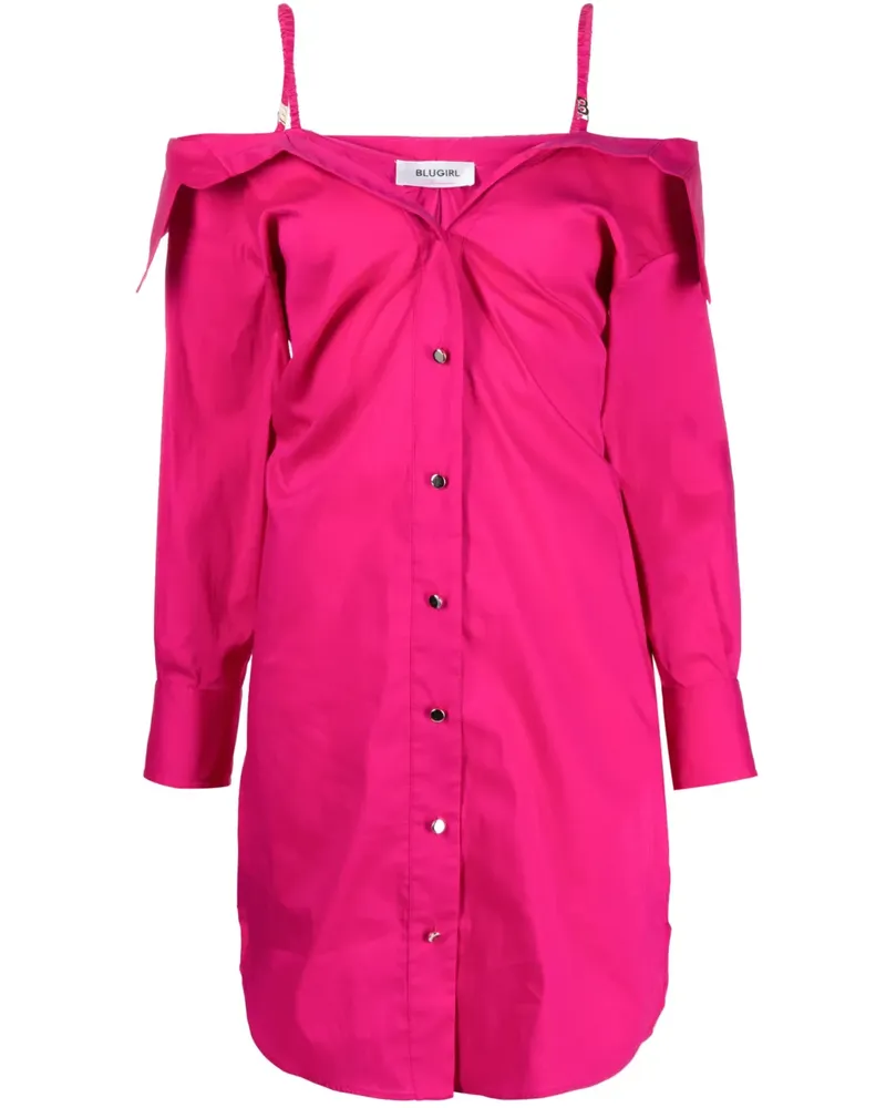 Blumarine Schulterfreies Hemdkleid - Rosa Rosa