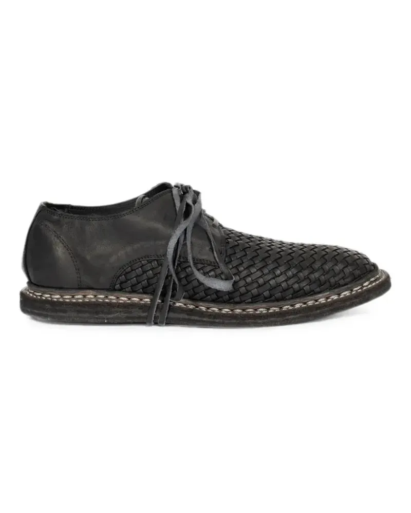 GUIDI woven leather derby shoes - Schwarz Schwarz
