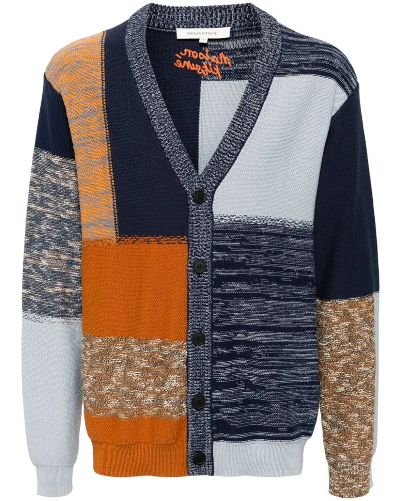 Kitsuné Cardigan mit V-Ausschnitt - Blau Blau