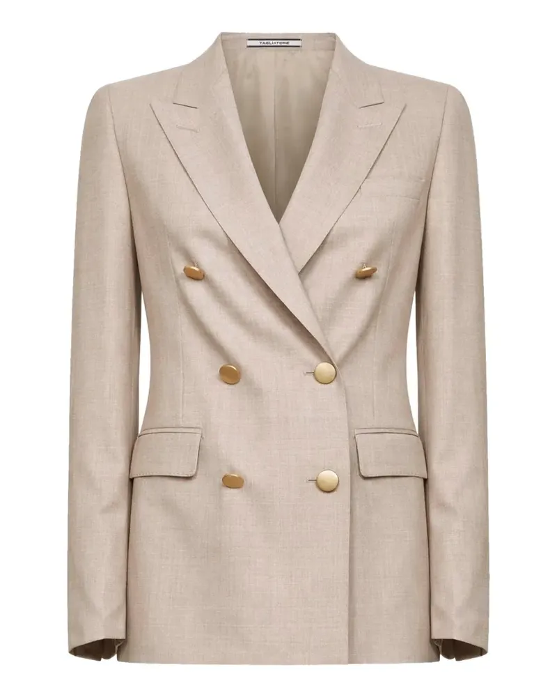 Tagliatore double-breasted peak-lapel blazer - Nude Nude