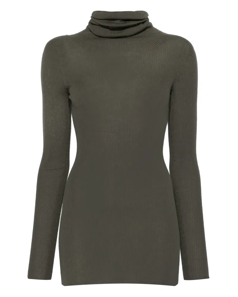 Rick Owens Gerippter Rollkragenpullover - Grün Grün