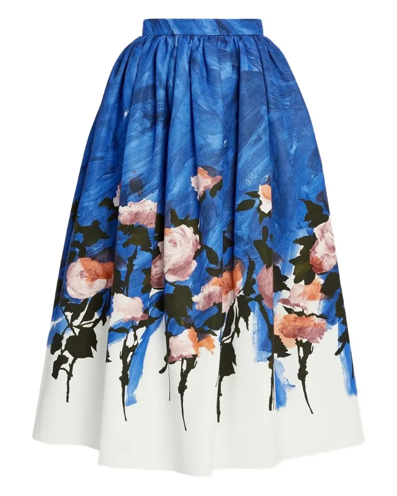 Erdem Midirock mit Raffungen - Blau Blau