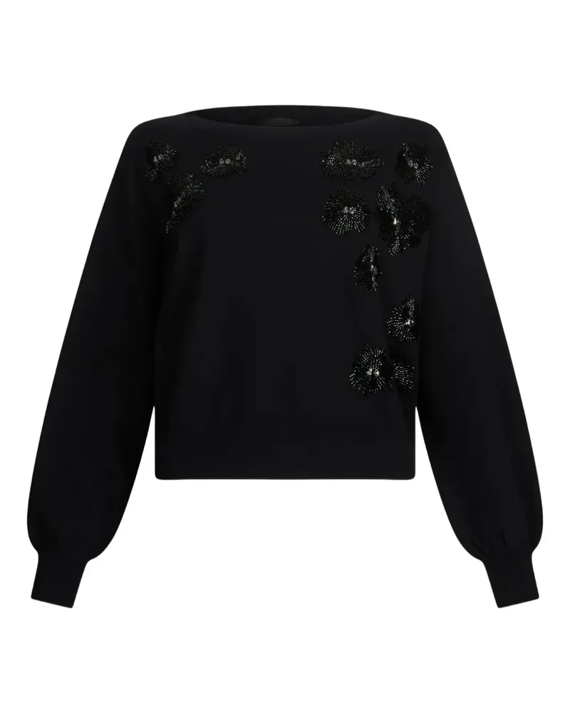 Liu Jo Puffärmel-Pullover mit Strass - Schwarz Schwarz