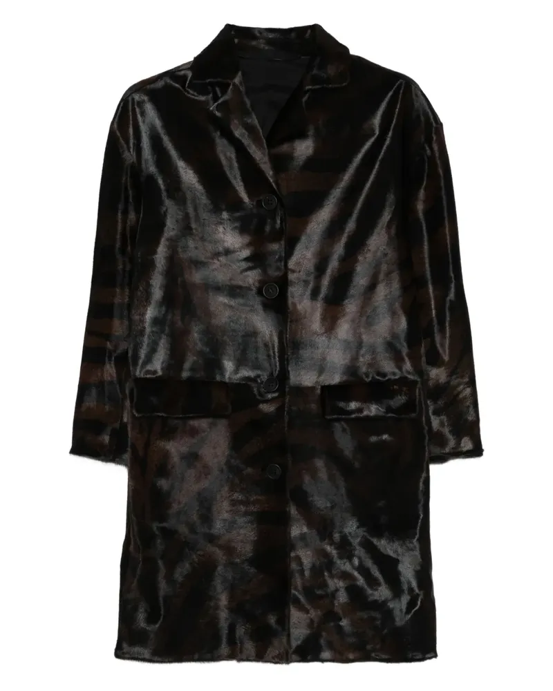 Salvatore Santoro Mantel aus Shearling mit Knopfverschluss - Schwarz Schwarz