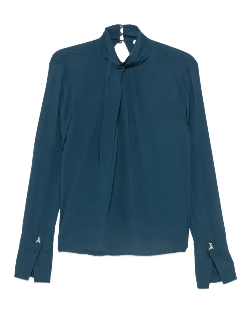 Patrizia Pepe tie-neck long-sleeve blouse - Blau Blau