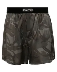 Tom Ford Seiden-Boxershorts mit Camouflagemuster Grün