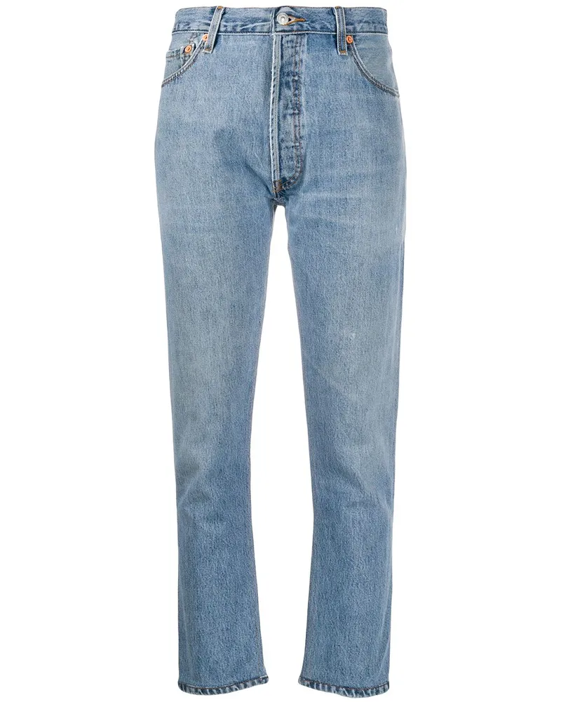 RE/DONE Cropped-Jeans mit hohem Bund - Blau Blau