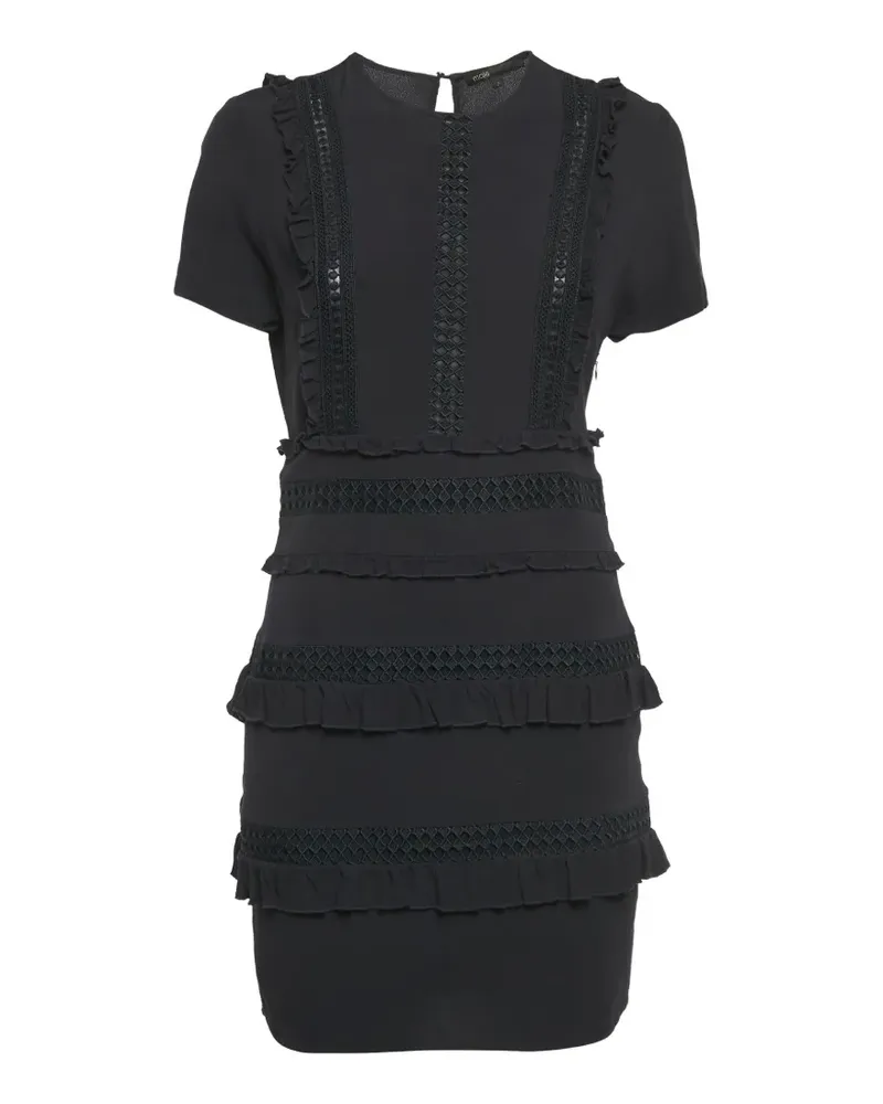 Maje ruffle-trim mini dress - Schwarz Schwarz